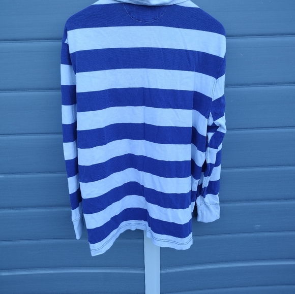 Vintage Rare Polo Ralph Lauren Dragon RLPC Patch Rugby Striped Shirt Large - Picture 2 of 6